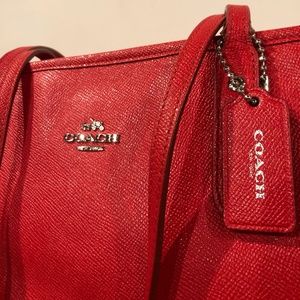 Coach - City Zip Tote Purse True Red Crossgrain Leather (No. C1723-F57522)